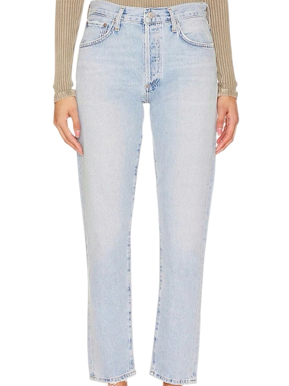 Agolde Austin Mid Rise Tapered Slim Jeans Lost Blue A9183-1604 Size 32